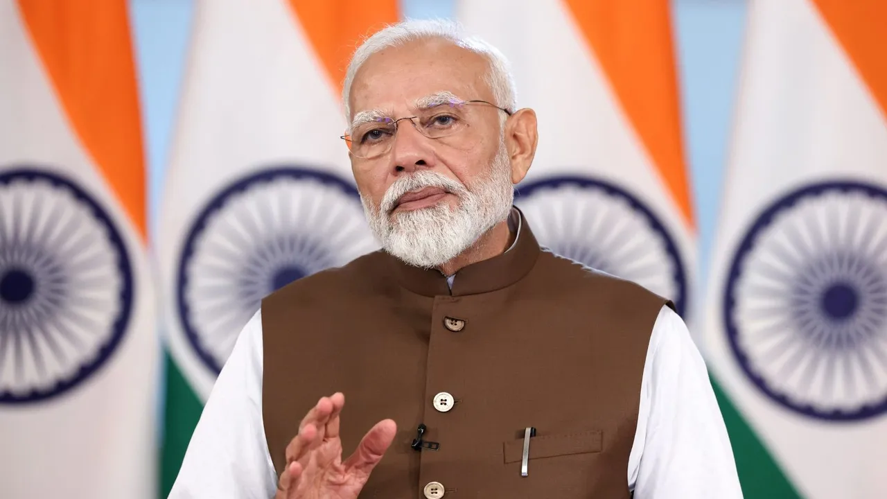 Prime Minister Narendra Modi addresses the 6th edition of the International Conference on Disaster Resilient Infrastructure (CDRI) via video message, Wednesday, April 24, 2024