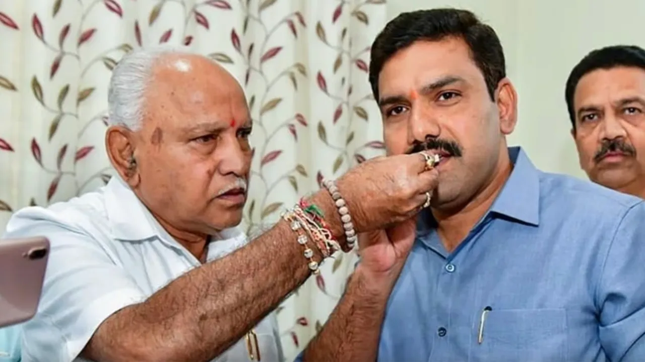 BS Yediyurappa with his son Vijayendra