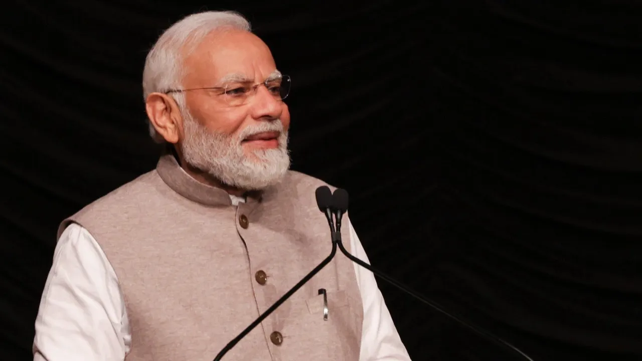 Prime Minister Narendra Modi addresses the gathering at the Community event, at Ronald Reagan Building and International Trade Center, in Washington, Friday, June 23