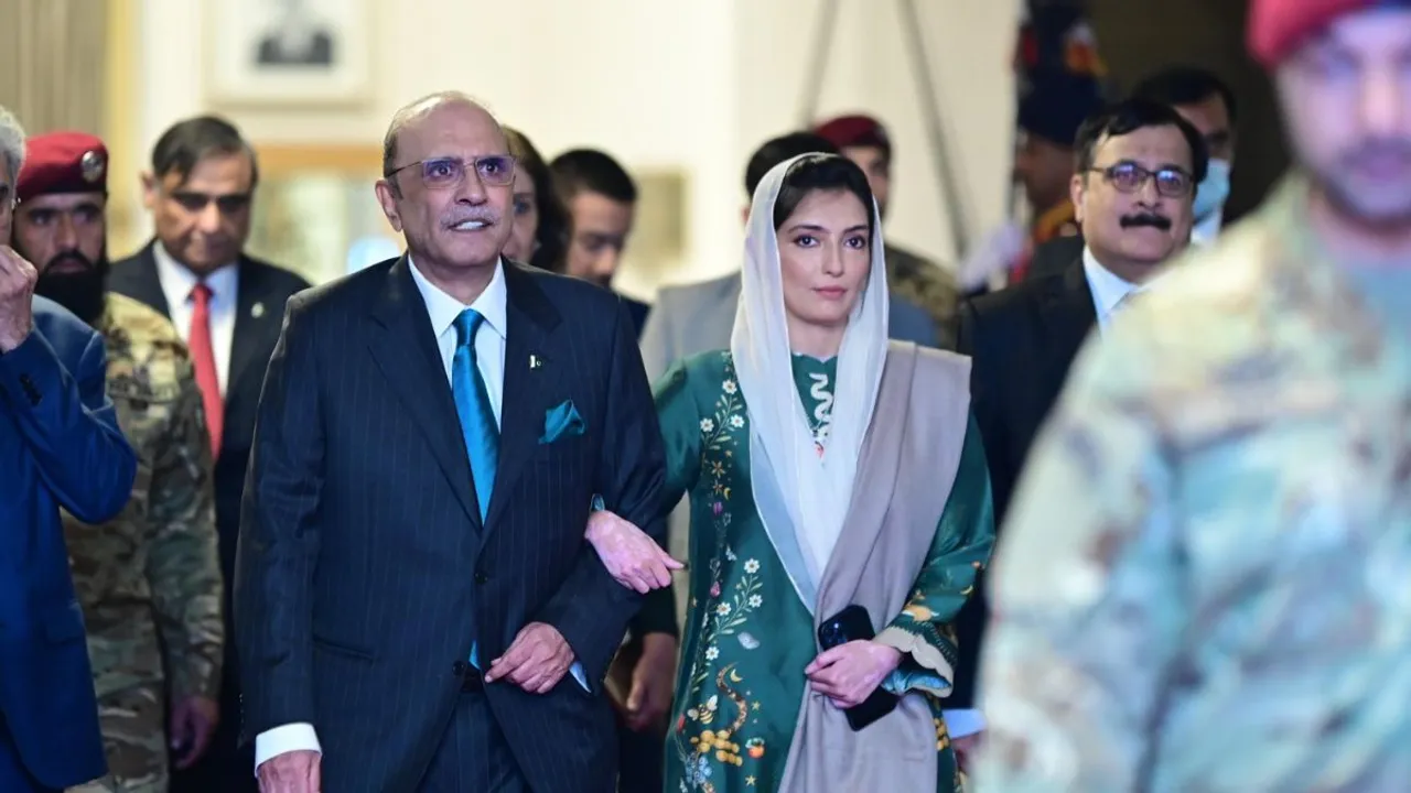 Pakistan President Asif Ali Zardari with daughter Asifa Bhutt