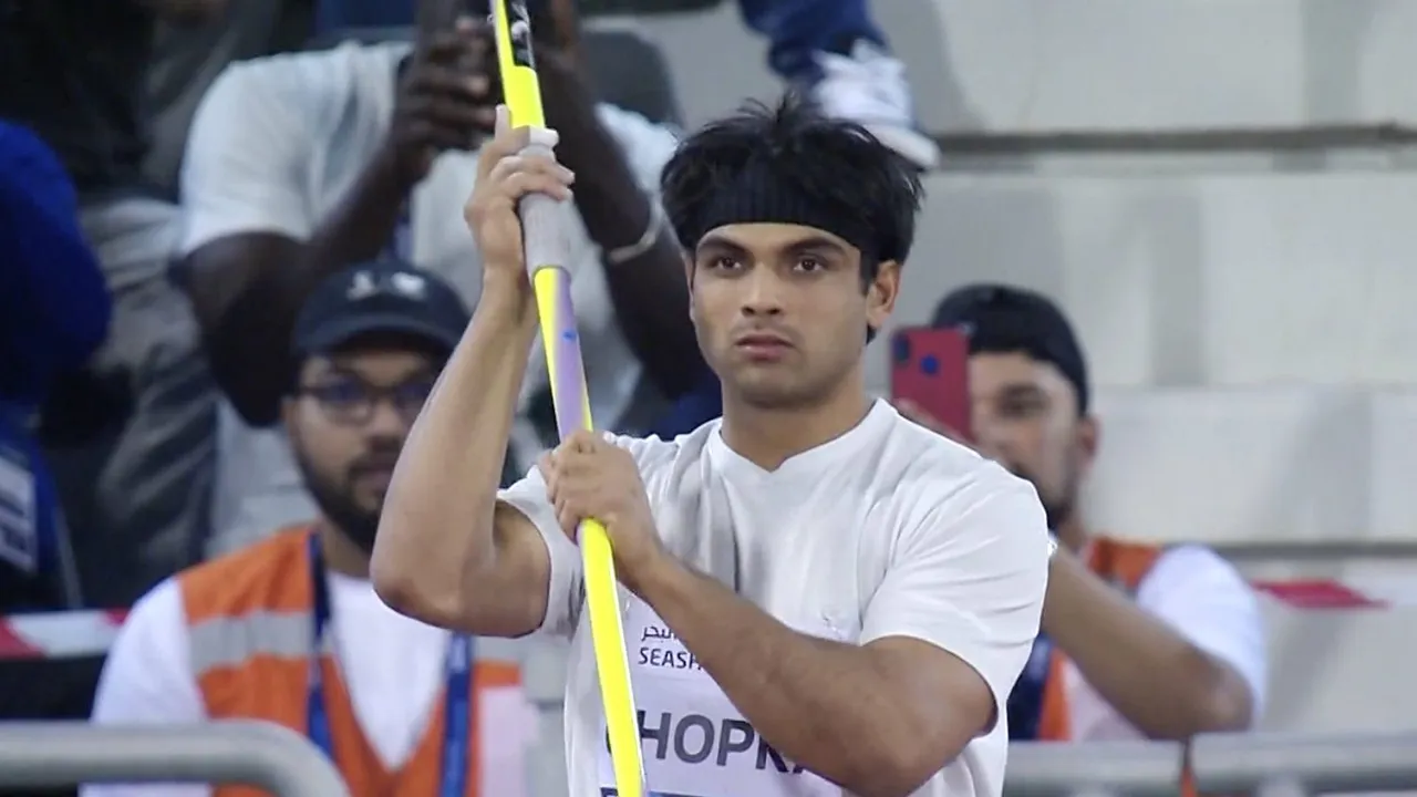 Javelin thrower Neeraj Chopra competes in Diamond League 2023, in Doha, Qatar, on May 5, 2023. Chopra won the gold medal in men's javelin throw event with a throw of 88.67m