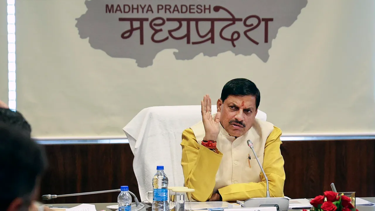 Madhya Pradesh Chief Minister Mohan Yadav chairs a meeting