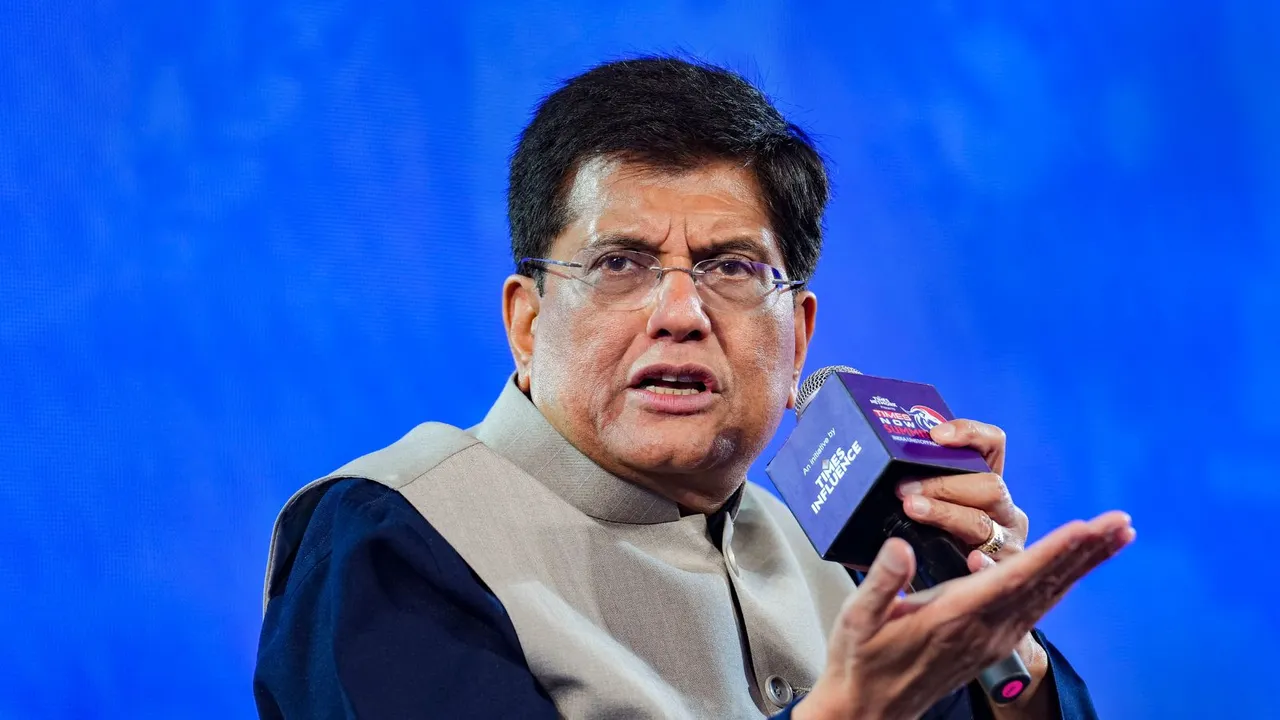 Union Minister for Commerce and Industry Piyush Goyal speaks at the Times Now Summit 2024, in New Delhi, Thursday, March 28, 2024