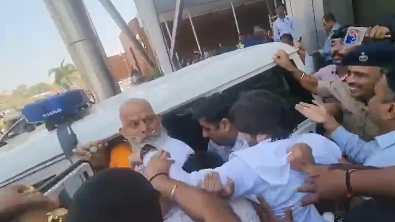 Gujarat Karni Sena leader Raj Shekhawat was detained by Police ahead of his visit to the State BJP headquarters.