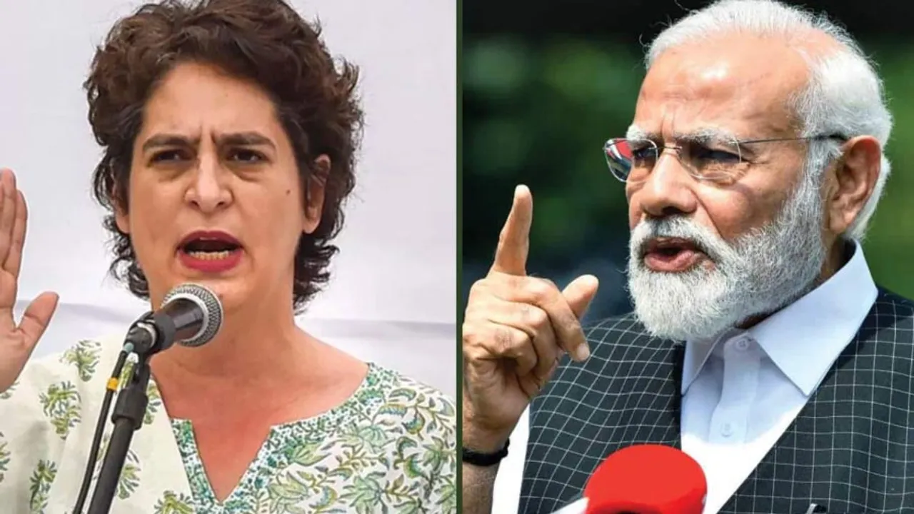 Congress general secretary Priyanka Gandhi Vadra and Prime Minister Narendra Modi