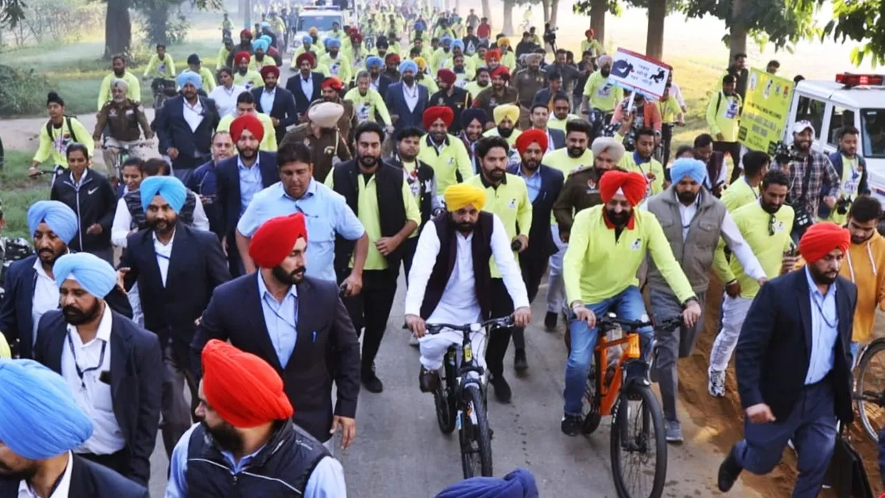 Punjab CM Bhagwant Mann flags-off anti-drug bicycle rally in Ludhiana