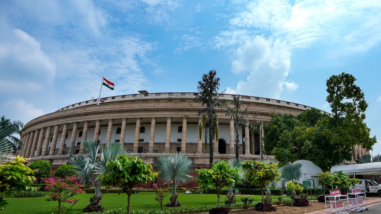 The old Parliament House complex on the eve of the monsoon session, in New Delhi