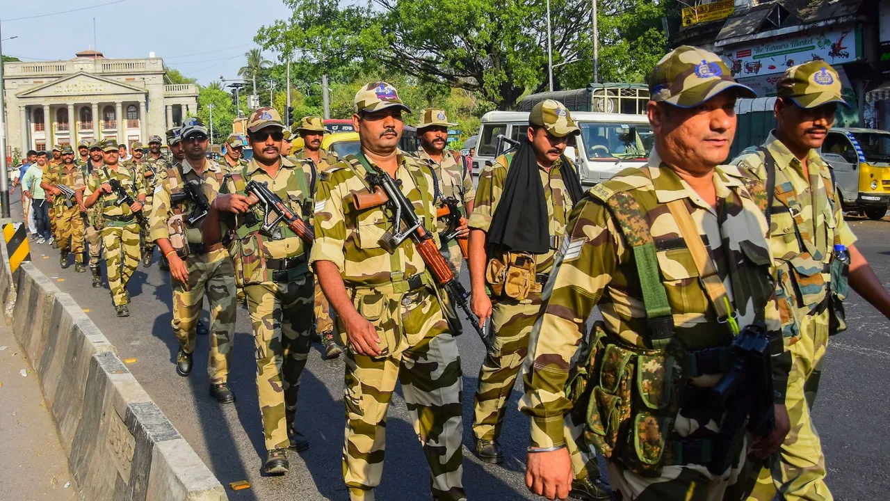 CISF route march CAPF 2024 Lok Sabha Elections Security