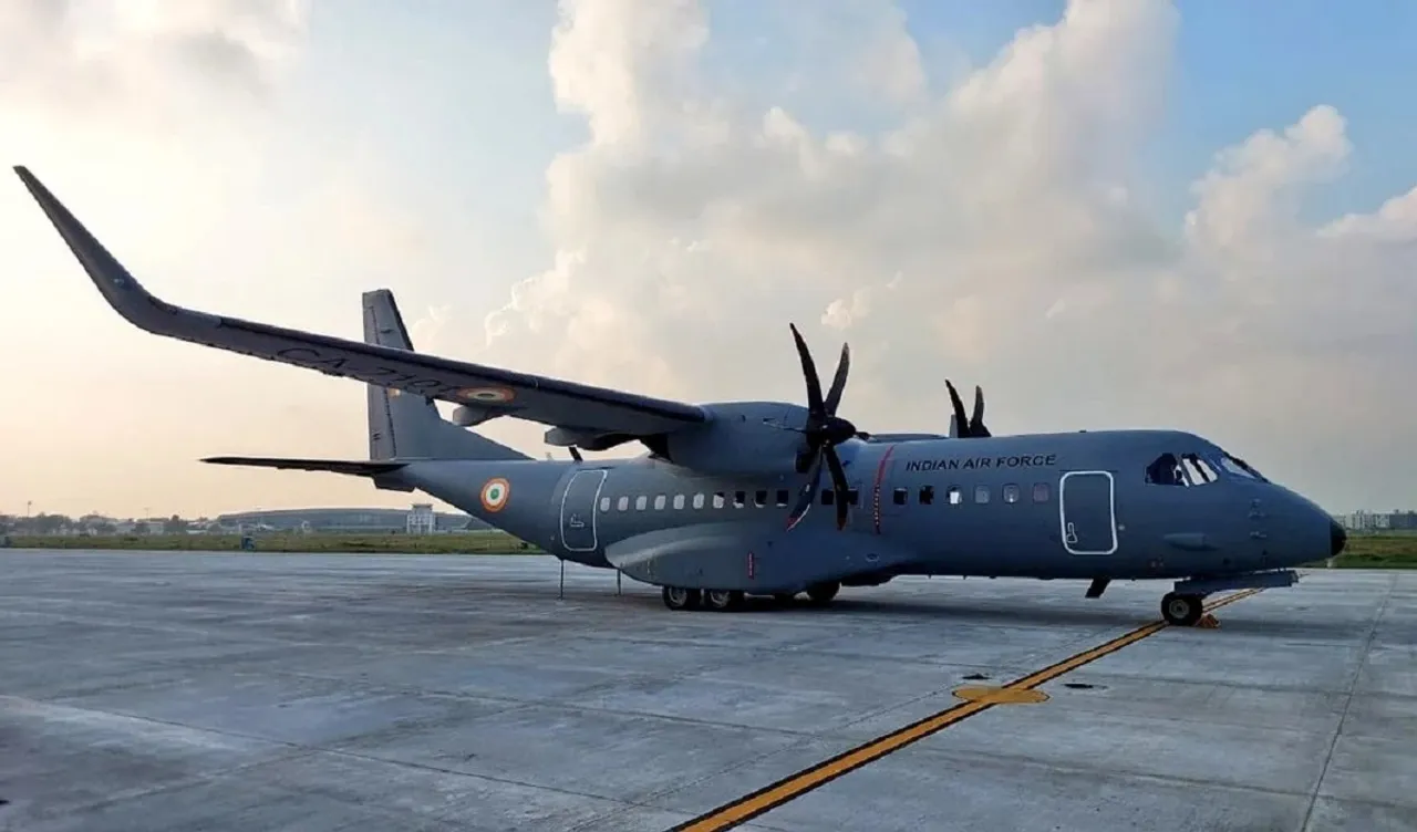 First C-295 aircraft inducted into IAF at the Hindan Air Force Station