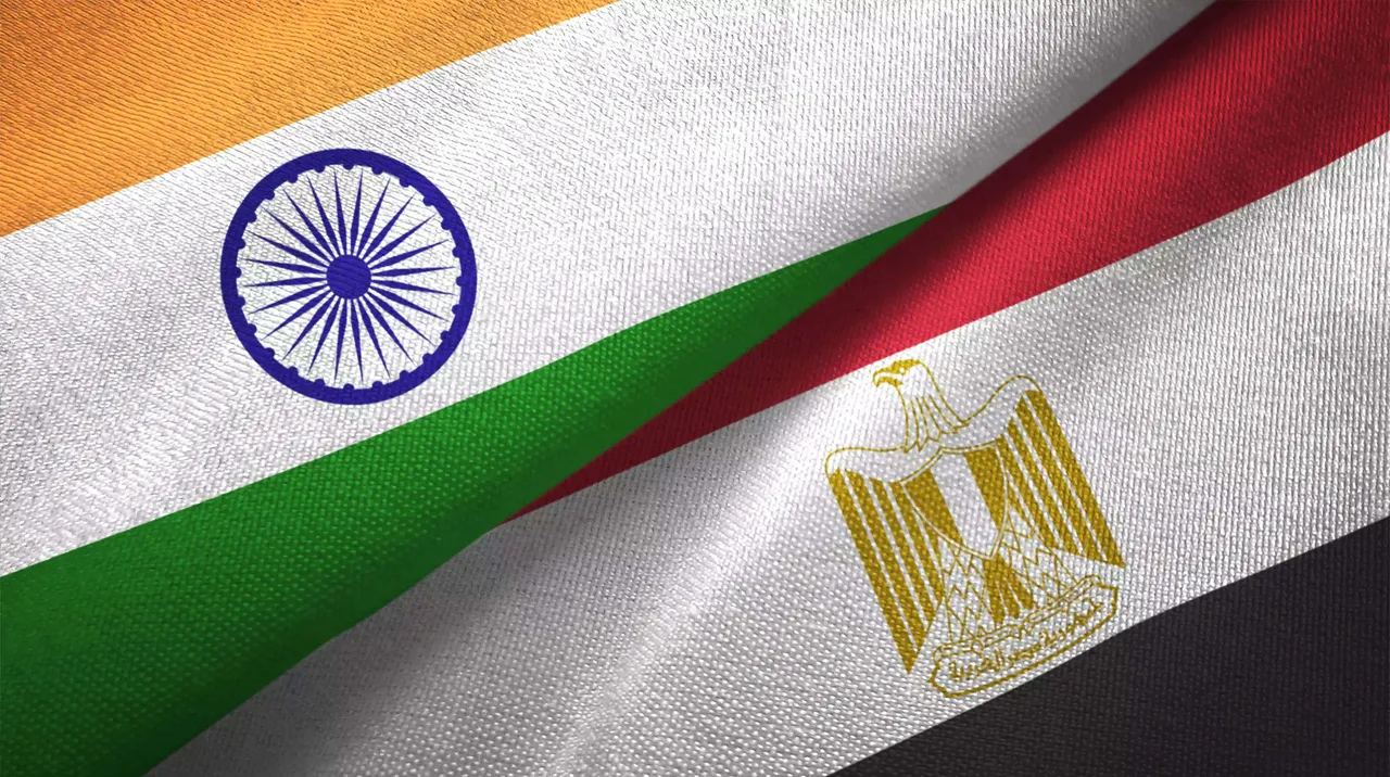 Indian and egyptian flags.jpg