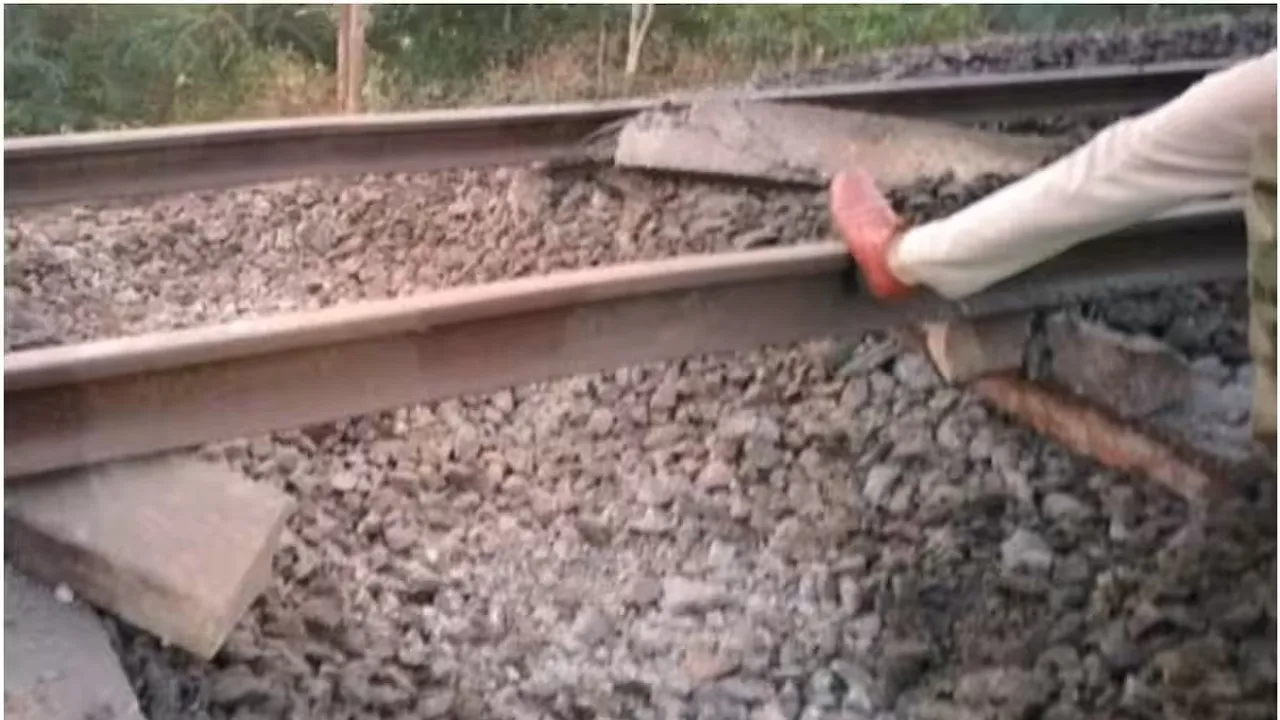 Members of the banned CPI (Maoist) blow up railway tracks in Jharkhand
