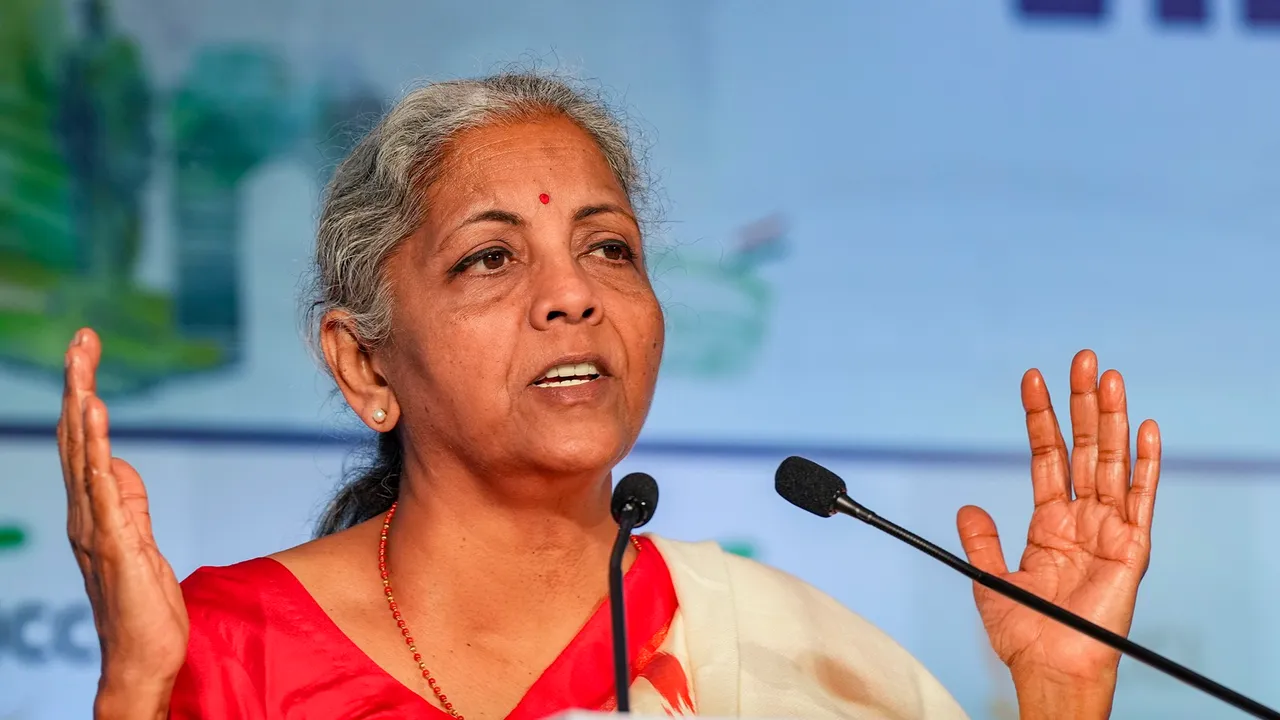 Union Finance Minister Nirmala Sitharaman addresses 'Viksit Bharat@2047' national conclave, in New Delhi