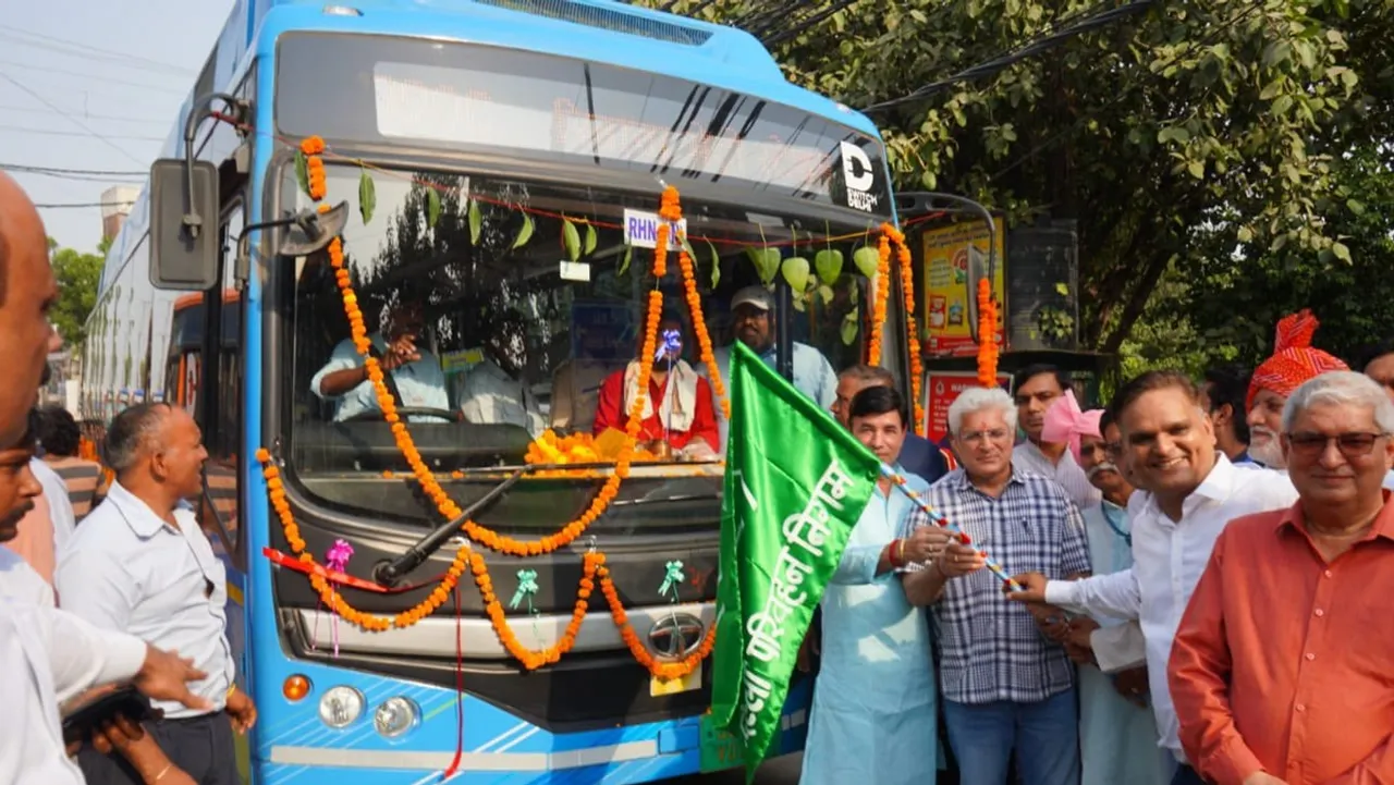 Delhi transport minister flags off bus on new route connecting Bawana village, Rithala metro station