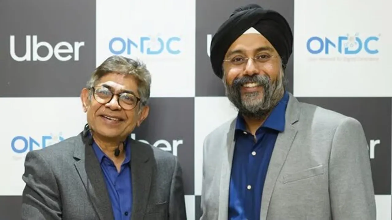 Prabhjeet Singh, president, of Uber India and T Koshy, managing director and chief executive officer of ONDC