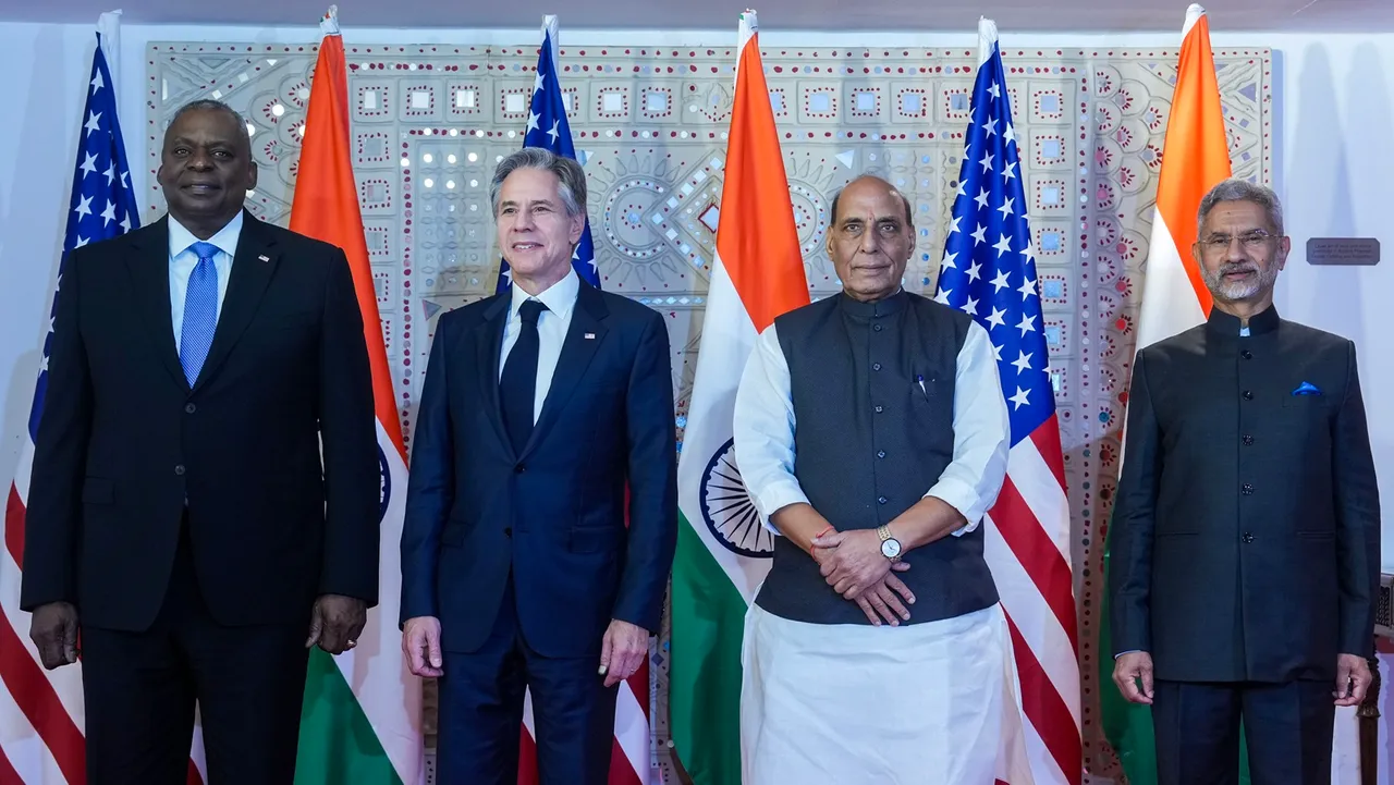 5th India-US 2+2 Ministerial Dialogue, at Sushma Swaraj Bhavan, in New Delhi