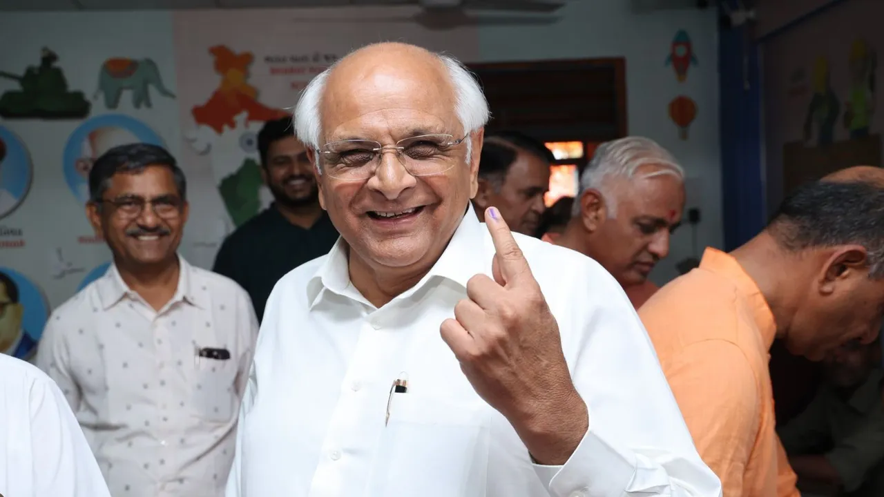Gujarat CM Patel votes in Ahmedabad, urges people to vote for country's development and prosperity