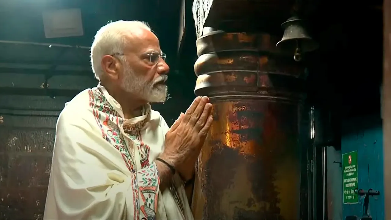 Prime Minister Narendra Modi offers prayers at Bhagwati Amman Temple, in Kanyakumari, Tamil Nadu, Thursday, May 30, 2024.