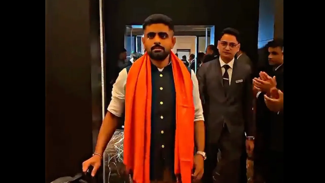 Babar Azam arriving in Hyderabad, India