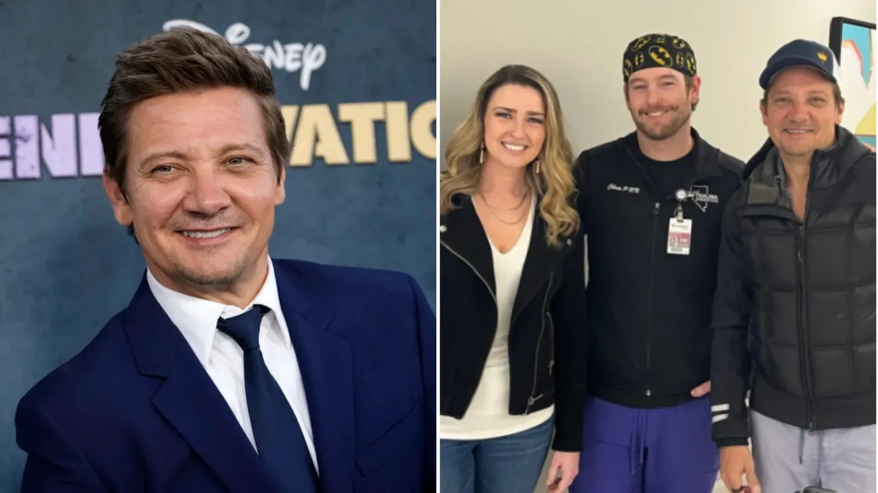 Jeremy Renner visits hospital staff who 'saved' his life