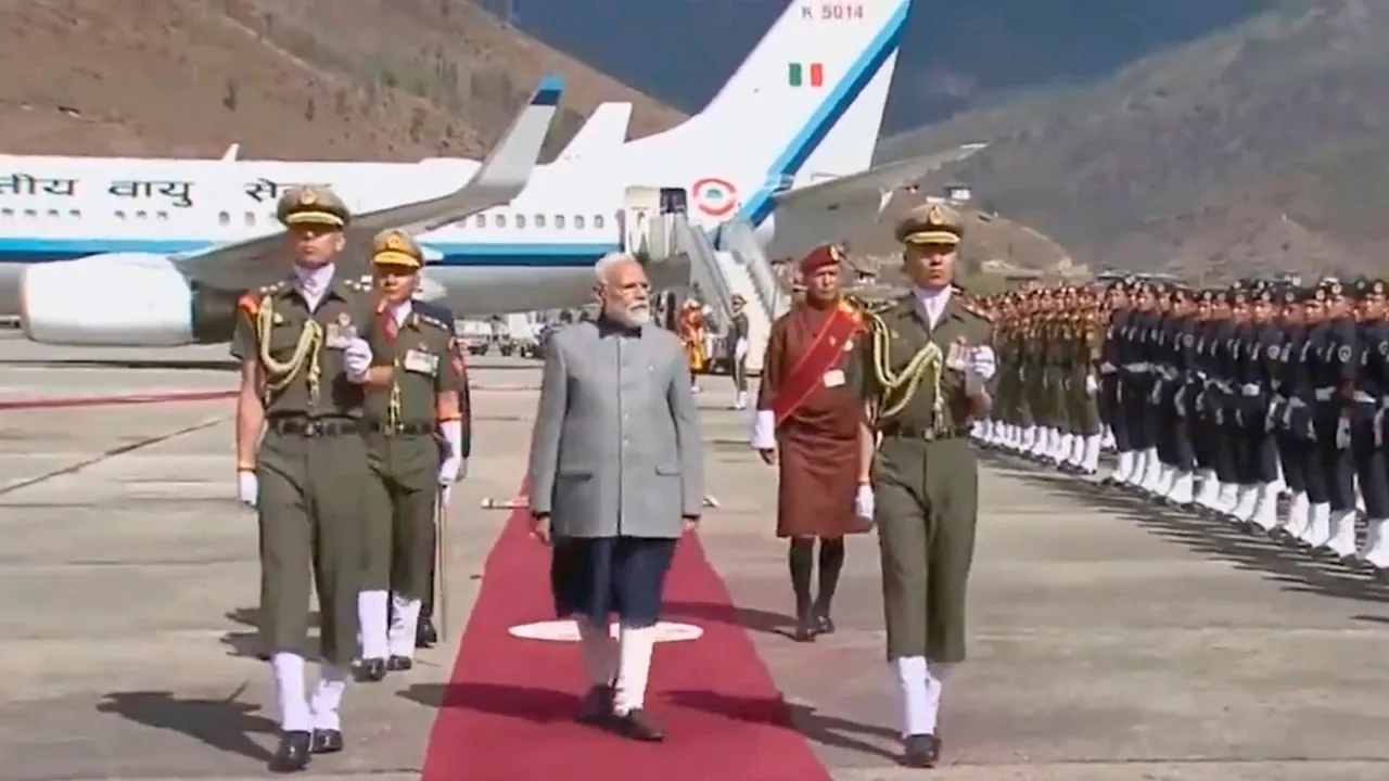 PM Modi arrives in Bhutan on two-day State visit; receives red carpet welcome