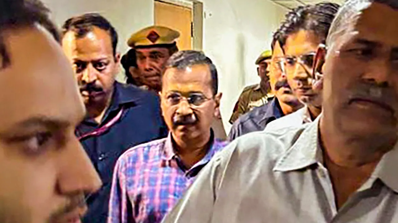 Delhi Chief Minister and AAP Convenor Arvind Kejriwal being produced before the Rouse Avenue Court in the excise policy-linked money laundering case, in New Delhi, Thursday, March 28, 2024