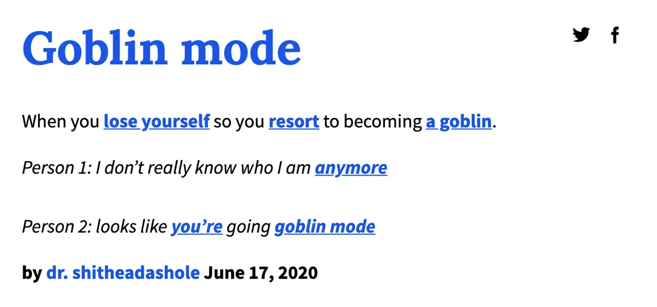 Oxford Word of the Year is self-indulgent ‘goblin mode’