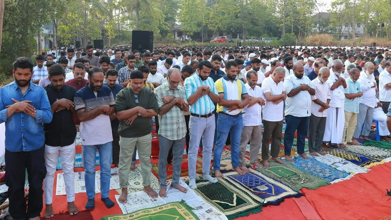 The Eid namaz is held at the Church ground.
