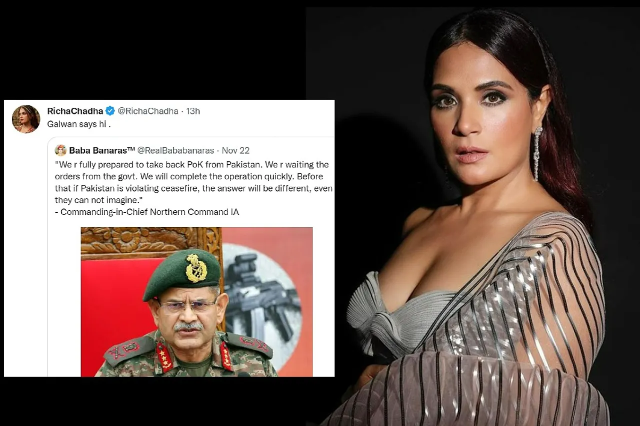 Richa Chadha makes 'mocking' remarks on Indian Army with her Tweet