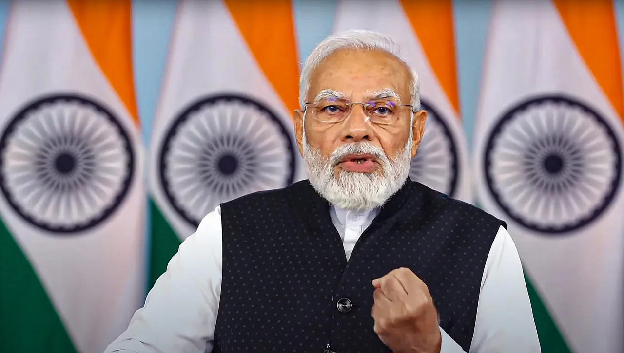 Prime Minister Narendra Modi delivers a video message on the 350th anniversary of the coronation of Chhatrapati Shivaji Maharaj