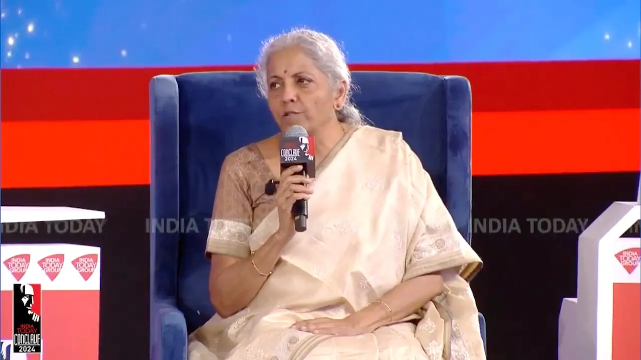 Nirmala Sitharaman speaking at India Today Conclave