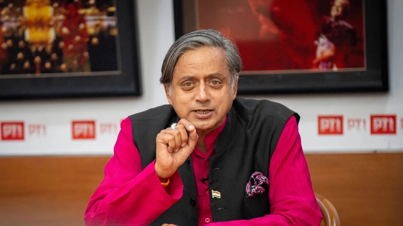 Congress leader Shashi Tharoor during an interview with PTI, in New Delhi, Wednesday, May 1, 2024