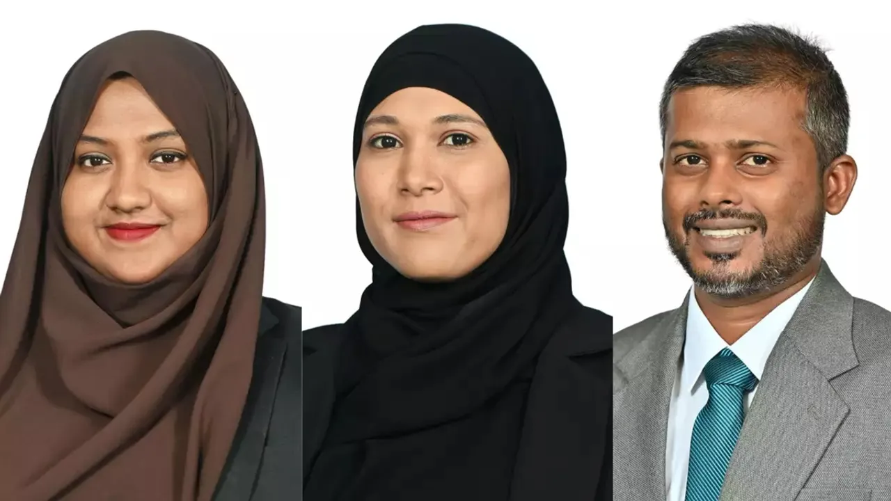 Malsha Shareef, Mariyam Shiuna, and Abdulla Mahzoom Majid