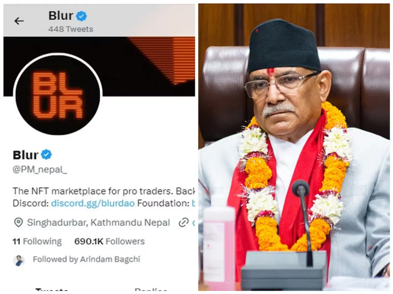 Official Twitter handle of Nepal's Prime Minister's Office hacked