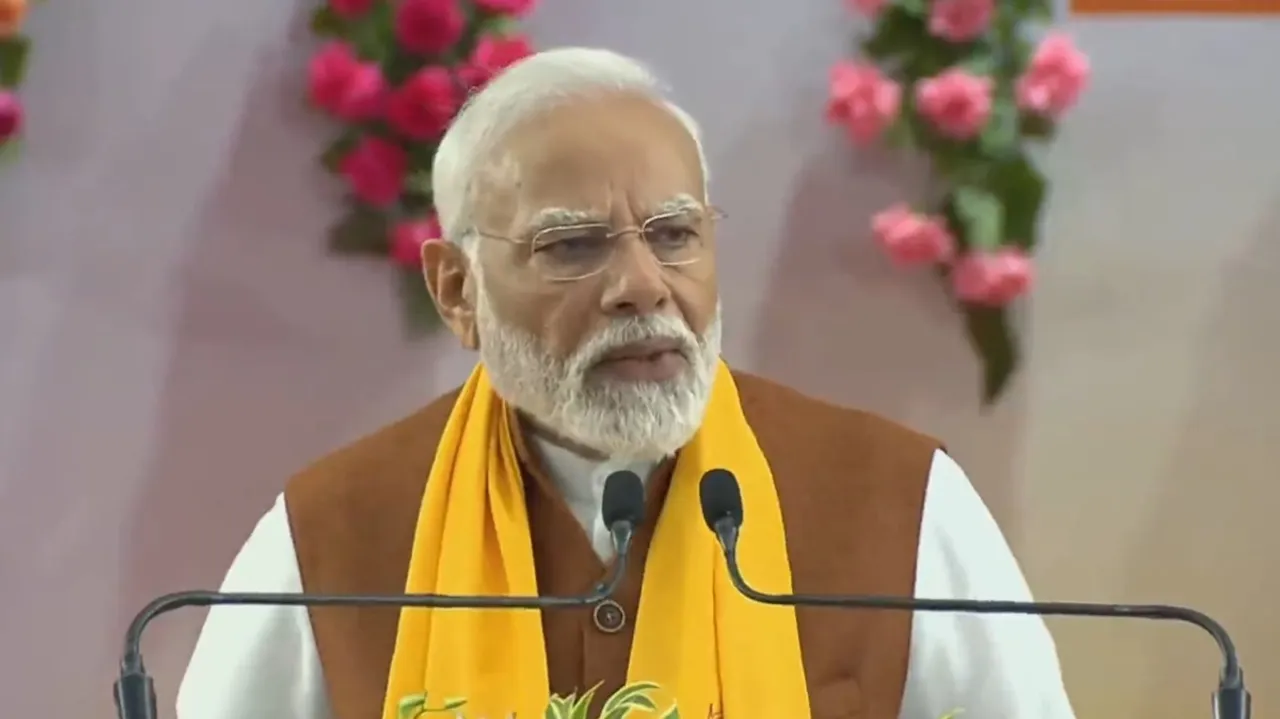 PM Narendra Modi addressing the prize distribution ceremony of Kashi MP Sanskrit Competition in Varanasi.