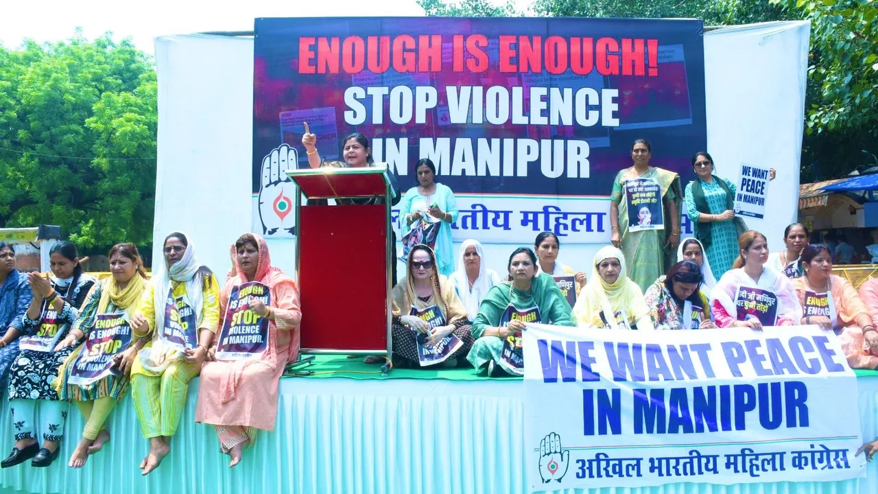 Manipur video: Mahila Congress, IYC demand CM Biren Singh's resignation