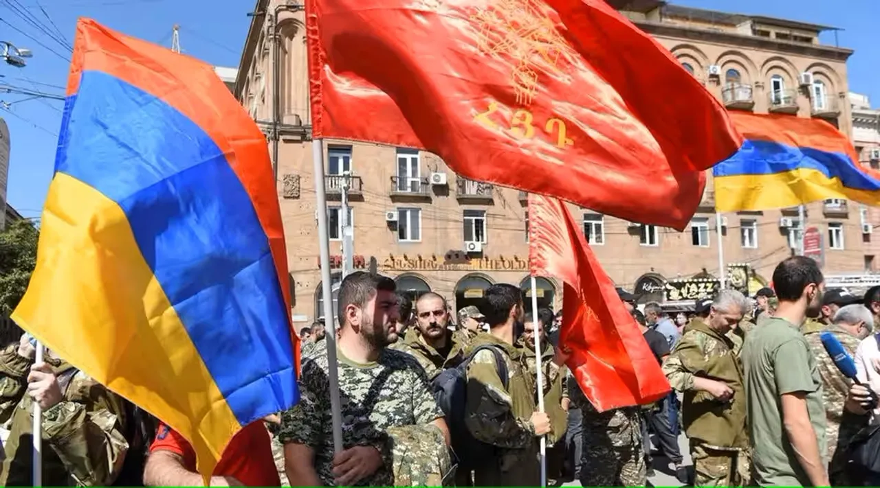 A meeting in Yerevan, Armenia, on September 27 to recruit military volunteers