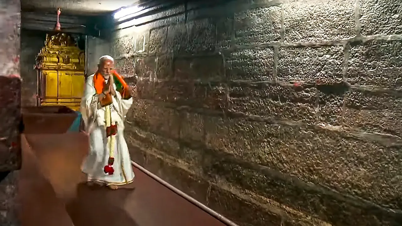 Prime Minister Narendra Modi during his visit at Bhagwati Amman Temple, in Kanyakumari, Tamil Nadu, Thursday, May 30, 2024