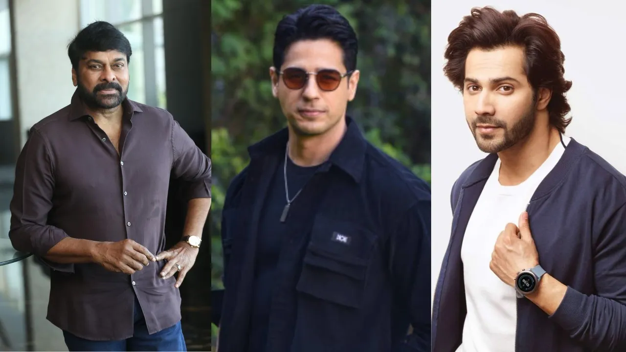 Chiranjeevi, Sidharth Malhotra and Varun Dhawan