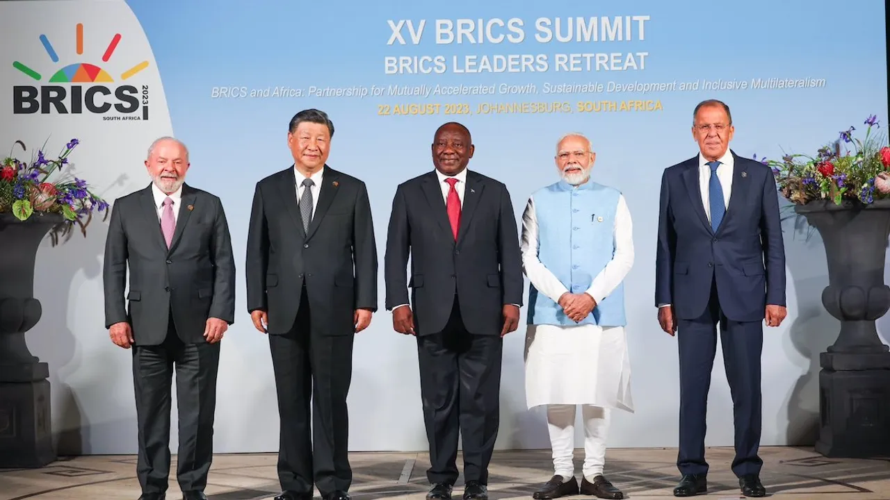 Narendra Modi at the BRICS Leaders Retreat during the Summit in South Africa.