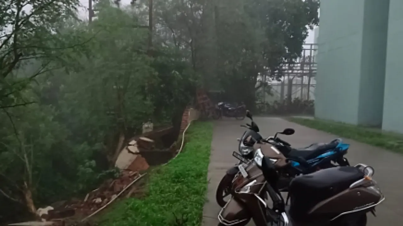 Odisha: Two injured as AIIMS boundary wall collapses amid heavy rain