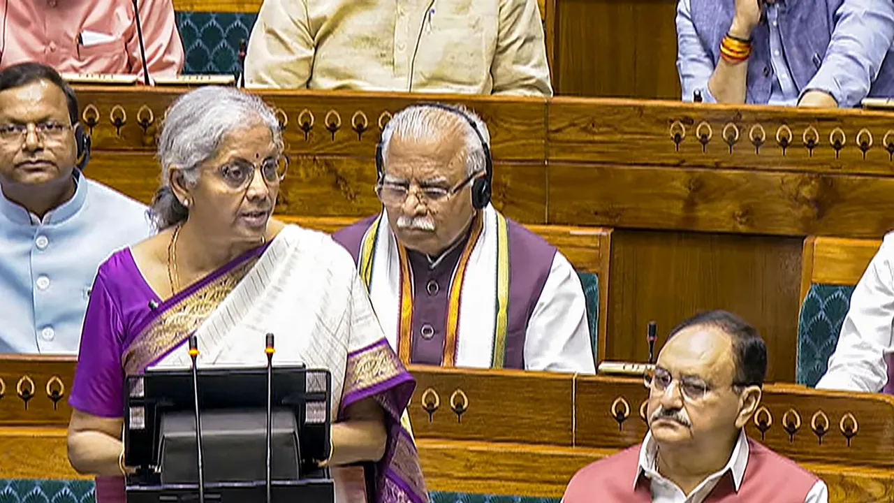 Union Finance Minister Nirmala Sitharaman presents the Union Budget 2024-25 in Lok Sabha, in New Delhi, Tuesday, July 23, 2024.