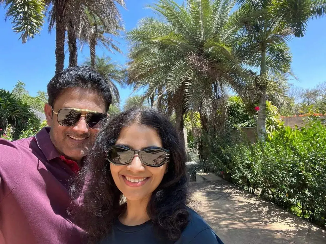 Anil Kumble with his wife  Chethana.jpg