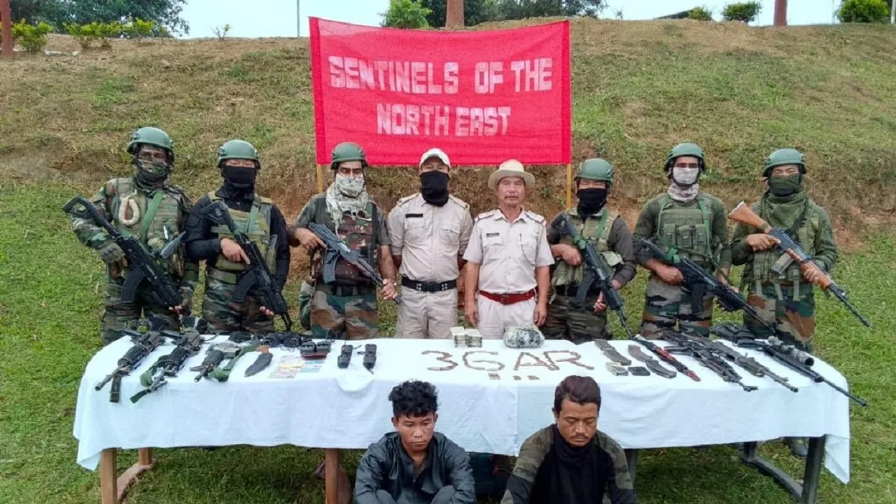 Two cadres of Myanmar-based militant outfit held in Manipur, arms seized