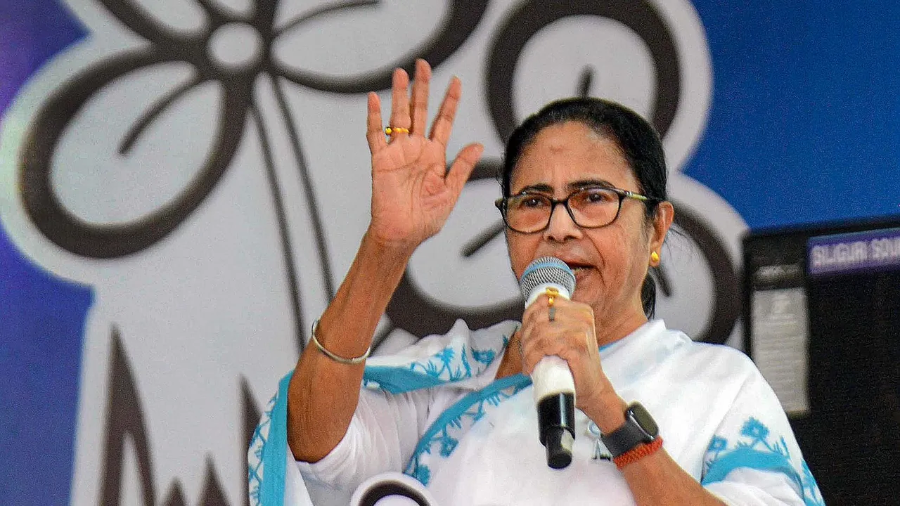 TMC Supremo and West Bengal CM Mamata Banerjee addresses an election campaign rally