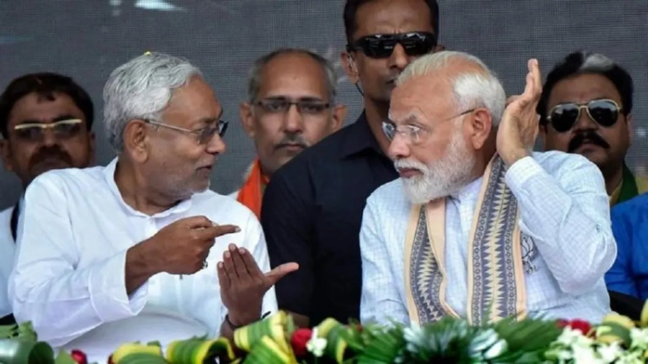 Bihar Chief Minister Nitish Kumar with Prime Minister Narendra Modi (File photo)