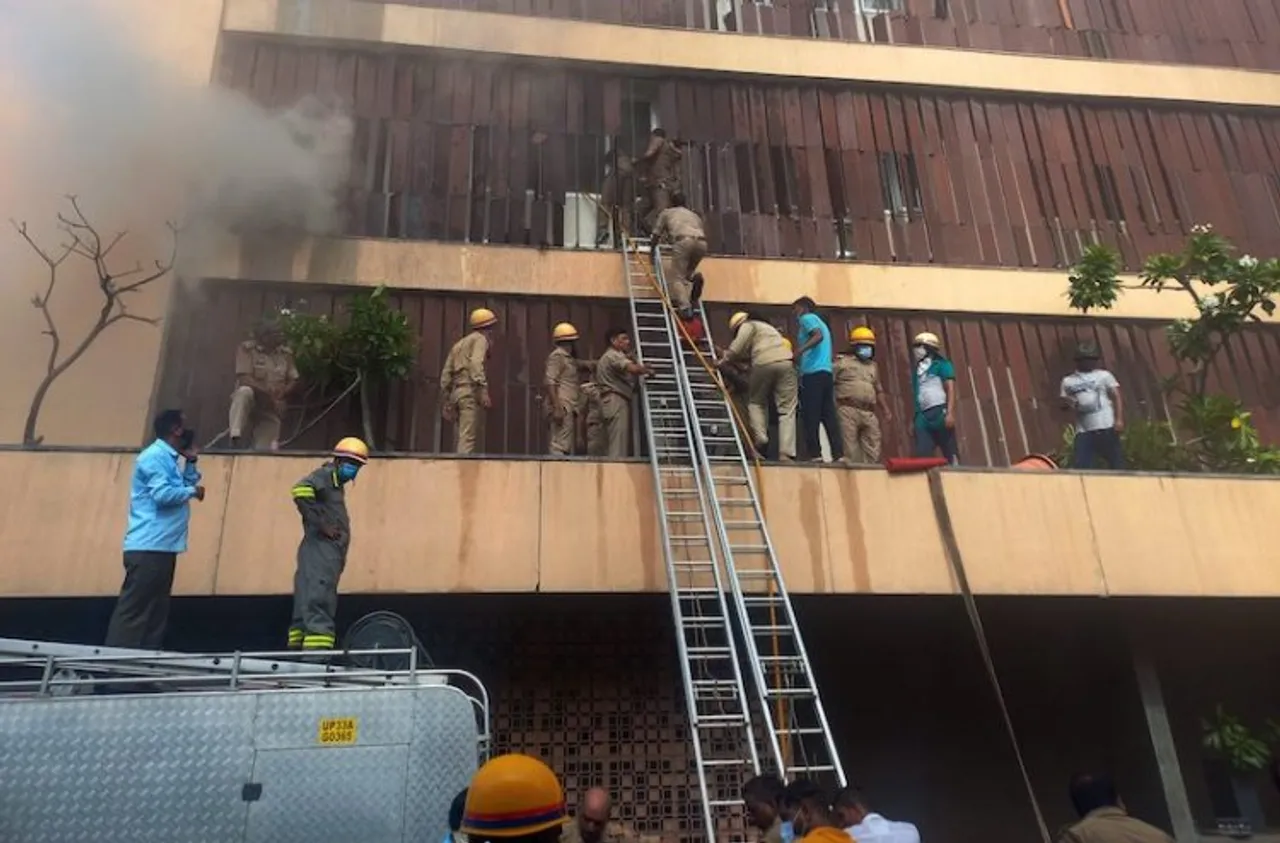 Levana Suites building caught fire on Monday