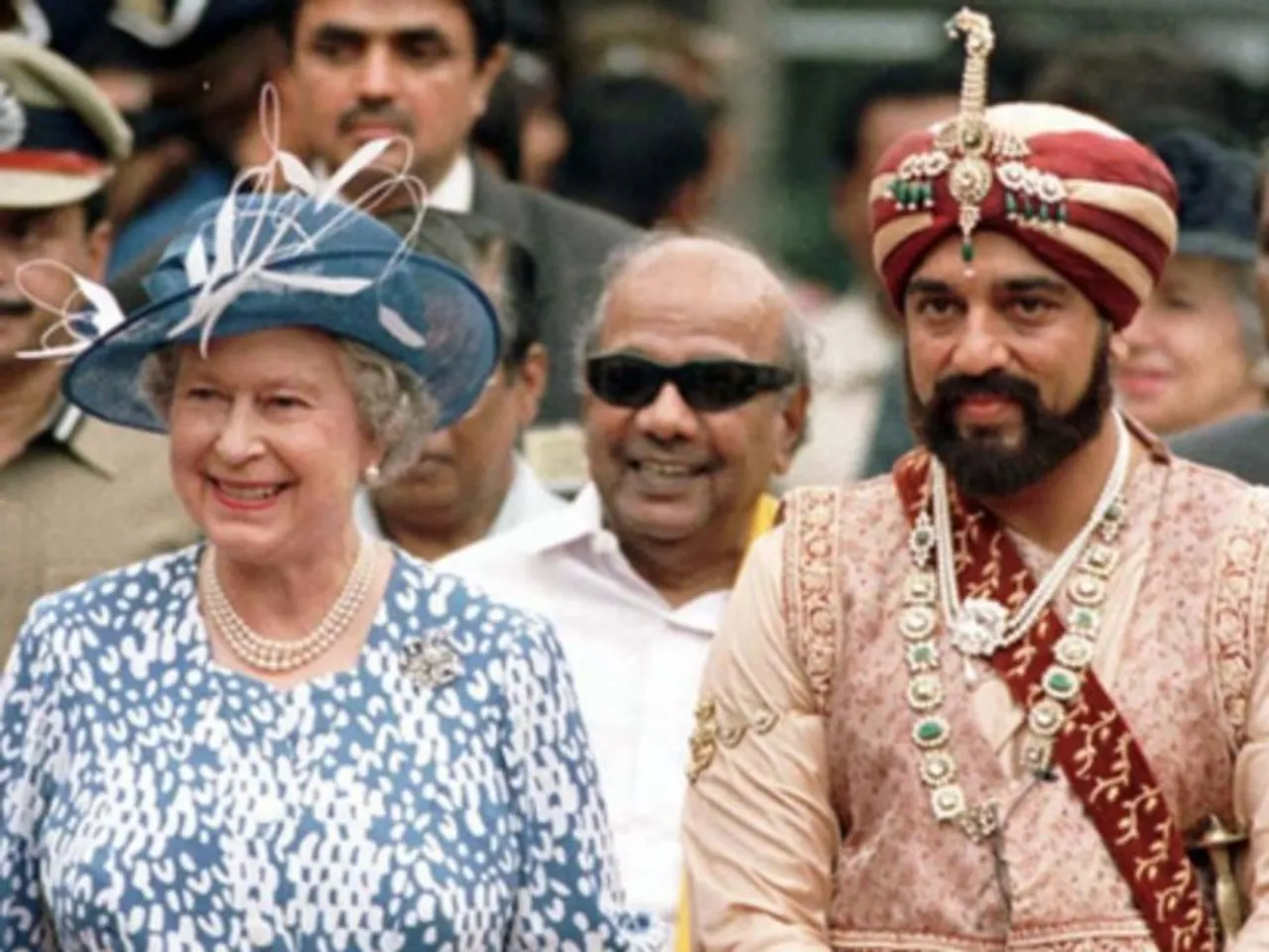 Queen Elizabeth II visited the film sets of Marudhanayagam where Kamal Haasan was shooting