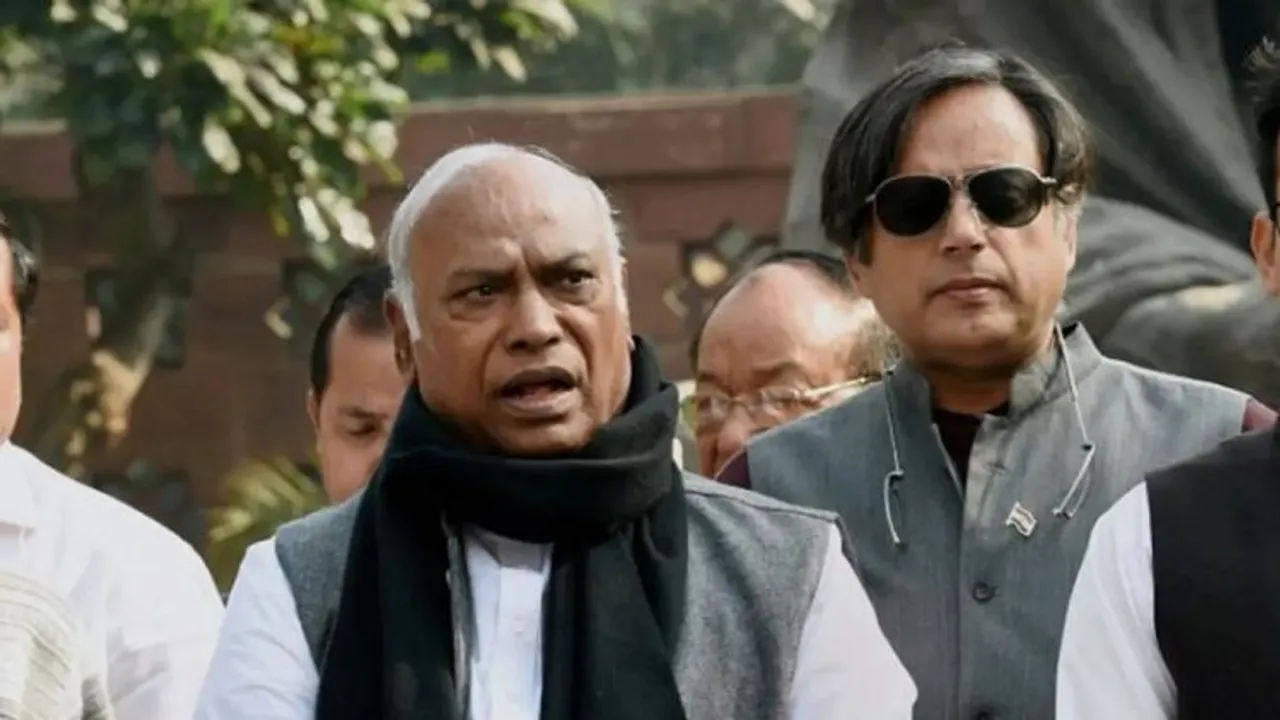 Mallikarjun Kharge (Left); Shashi Tharoor (Right)