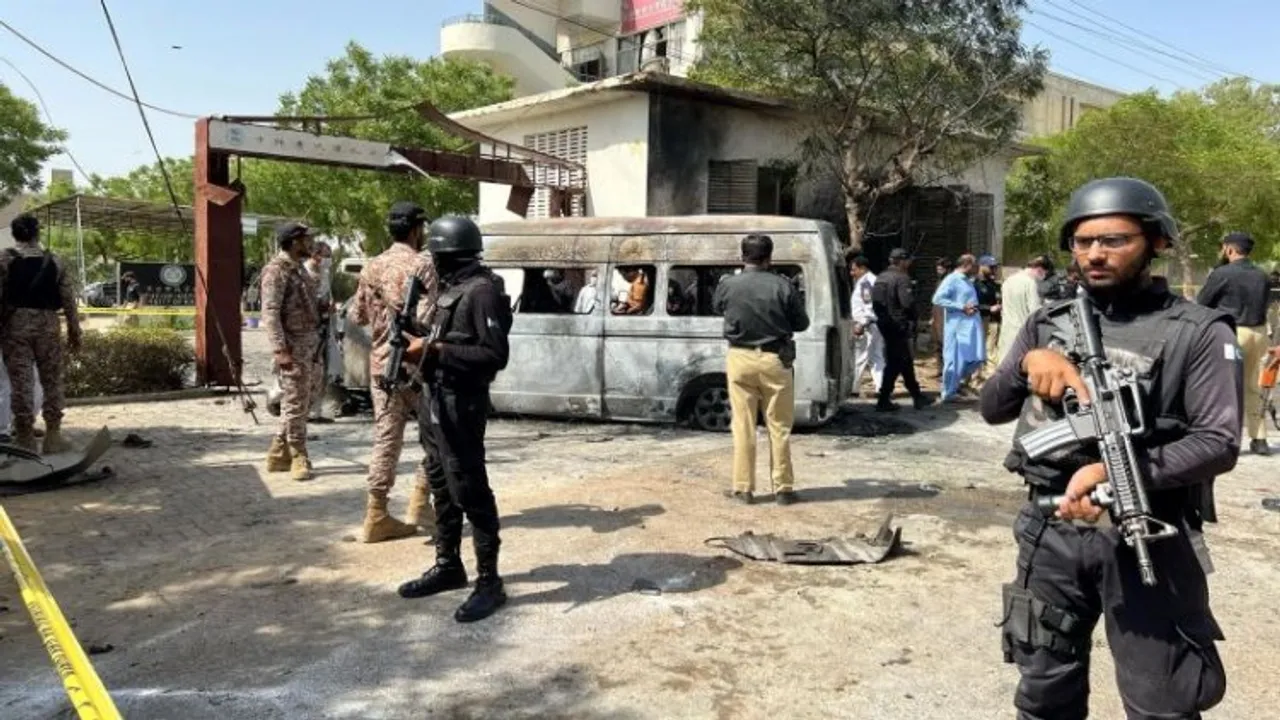 Security forces at University premises (Source Dawn.com Pakistan)