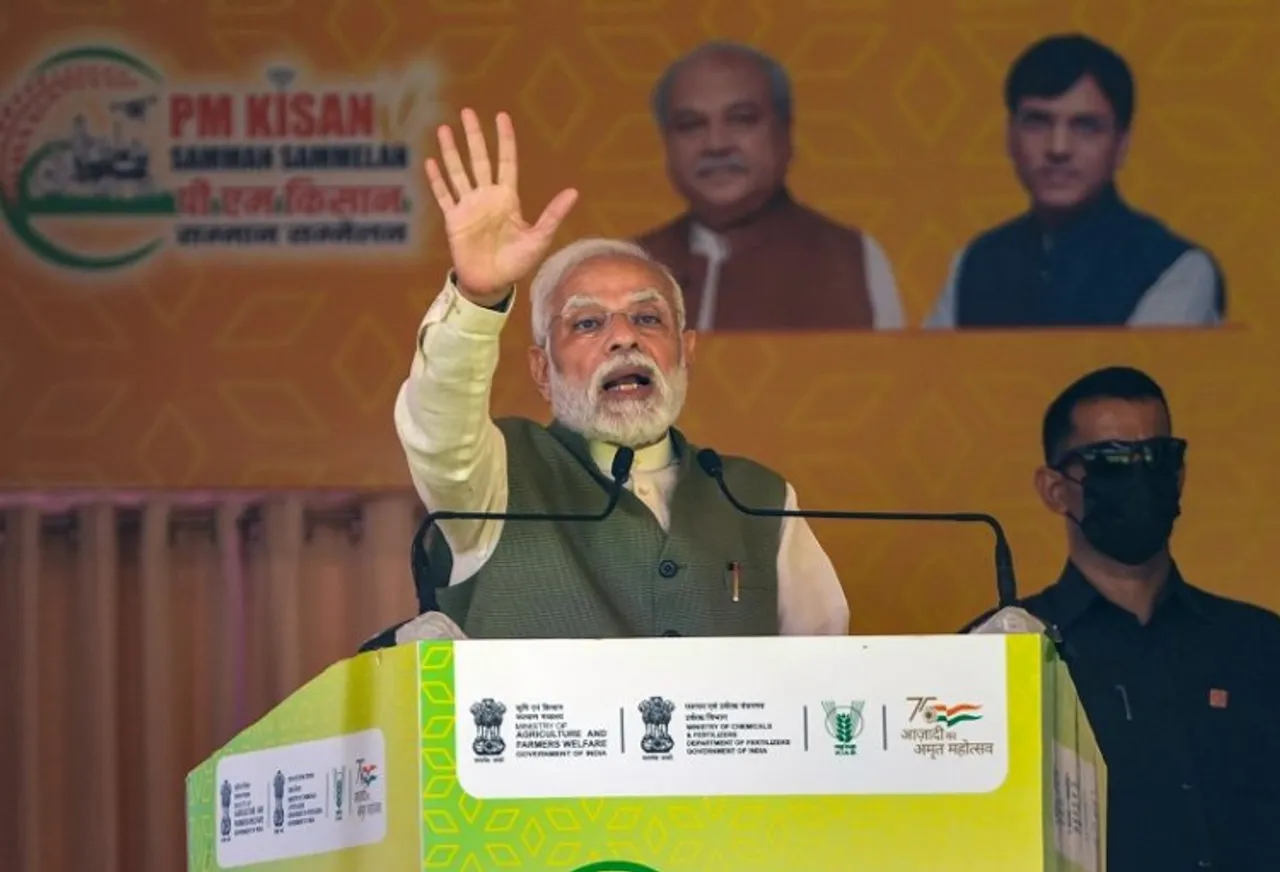 Prime Minister Narendra Modi addresses the PM Kisan Samman Sammelan 2022 at Pusa in New Delhi